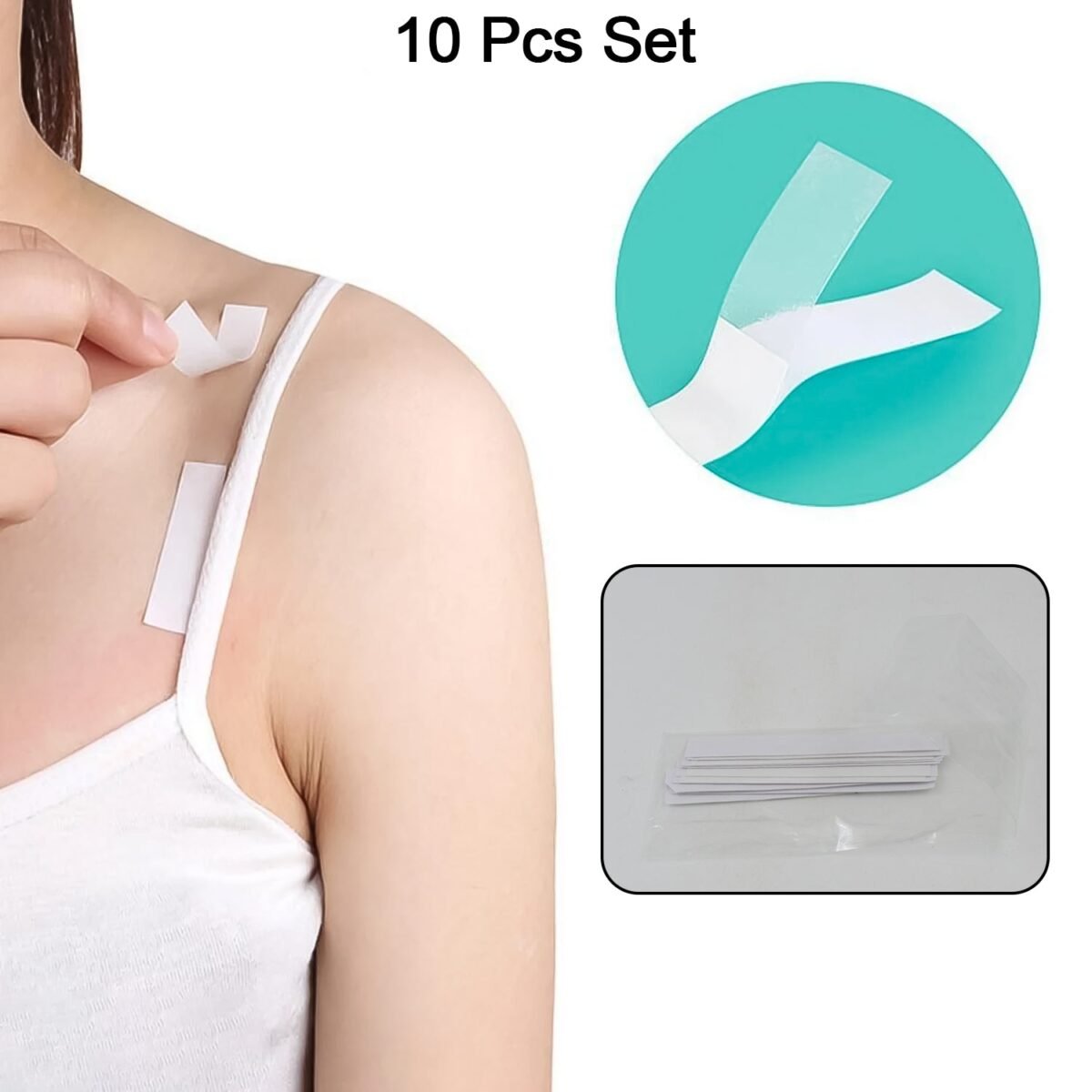 Waterproof Anti-Skid Transparent Medical Tape for Lingerie (10 Pcs Set) - Image 3