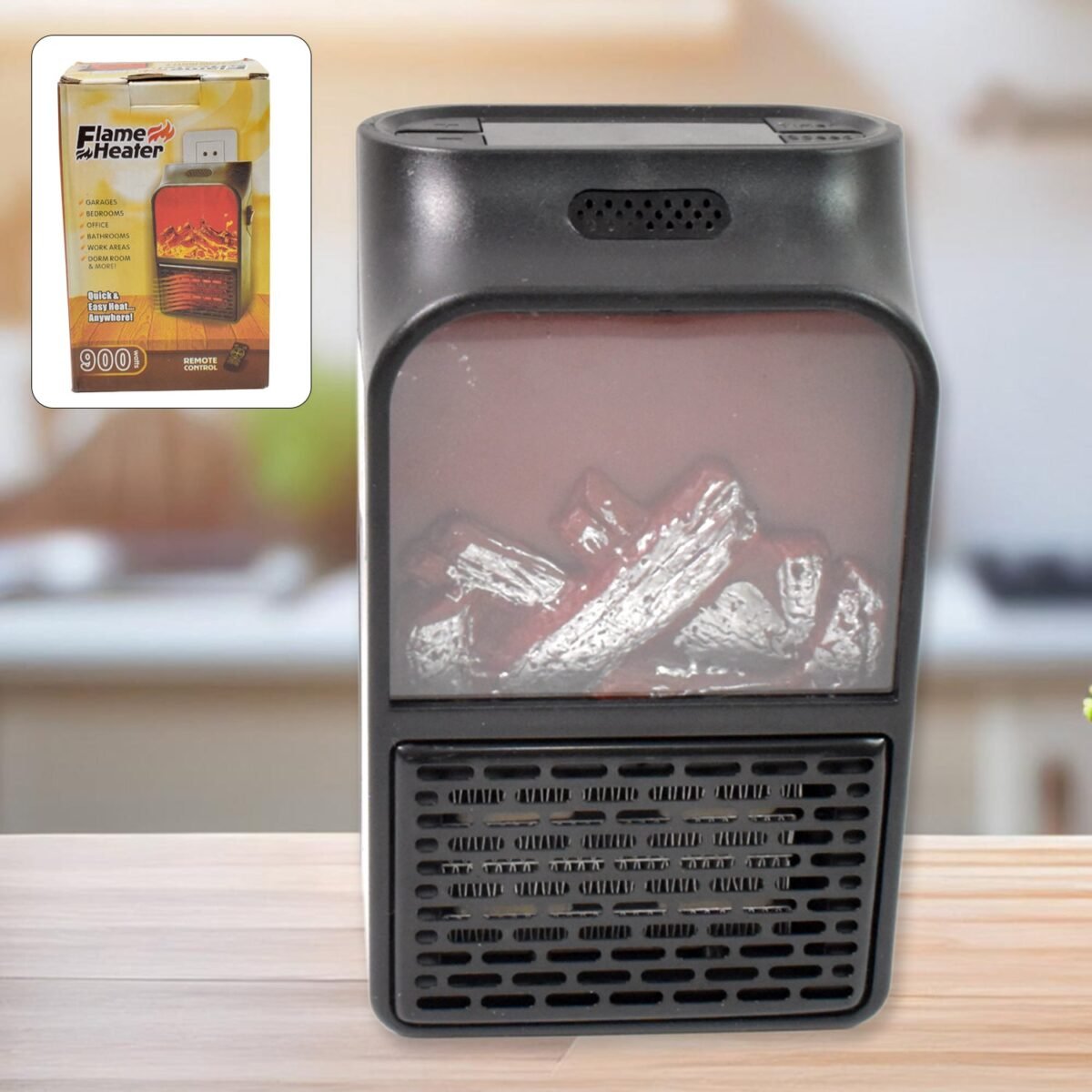 Portable Electric Fireplace lamp LED Flame Heater (900w / 1 Pc) - Image 1