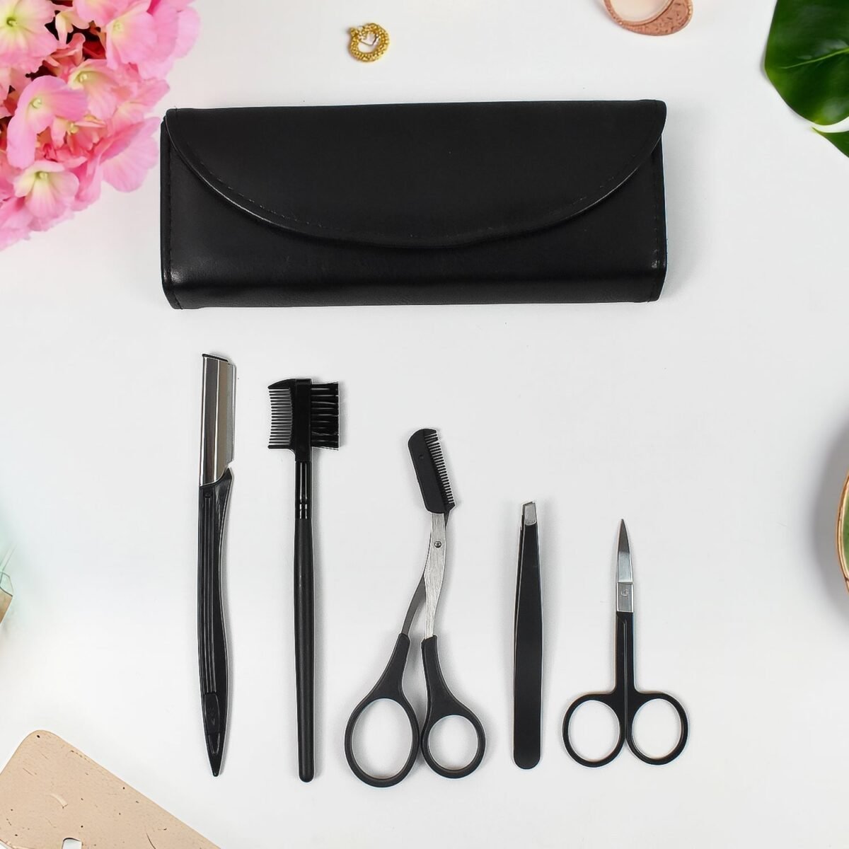 Eyebrow Kit, 5 in 1 Tweezers for Eyebrows (1 Set) - Image 7