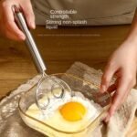 Dough Whisk, Premium Stainless Steel Dutch Whisk, Dough Hand Mixer Artisan Blender For Egg, Bread, Cake, Pastry, Pizza Dough - Perfect Baking Tools, Whisking, Tirring Kitchen Tools (1 Pc) - Image 3