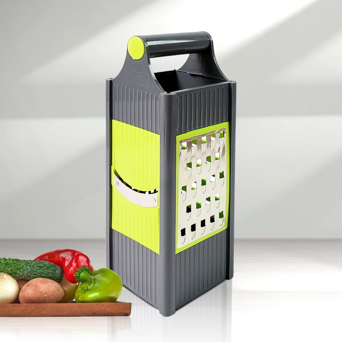 Steel and Plastic 4 in 1 Vegetable & Fruit Slicer Grater / Slicer (1 Pc) - Image 1