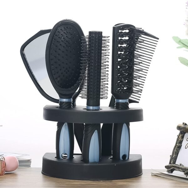 Hair Combs Mirror Set Professional Salon Hair Cutting Brushes Sets (5 Pc With Stand), Hair accessories