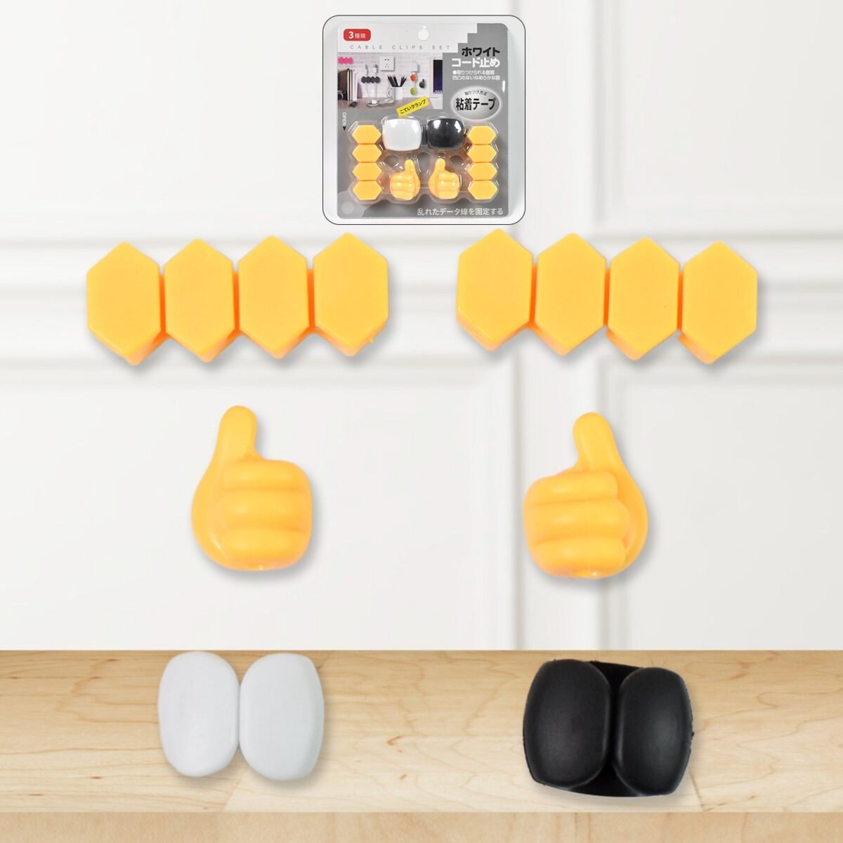 Self Adhesive Hooks for Cable Clips, Desktop Cable Organizer (6 Pcs Set / Mix Design) - Image 5