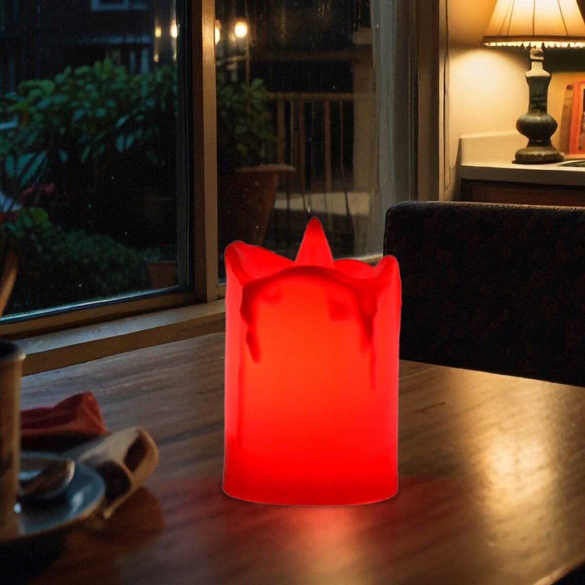 Flameless Melted Design Candles for Decoration (1 pc) - Image 1