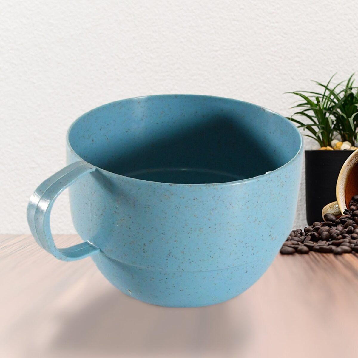 Multipurpose Plastic Water Cup, With Handle, Reusable Cups, Environmental Friendly Festival for Milk Cup, Coffee Cup, Tea Cup, Breakfast Cup, Drinking Mug or Outdoor for Household Gift For Birthday (1 Pc) - Image 1