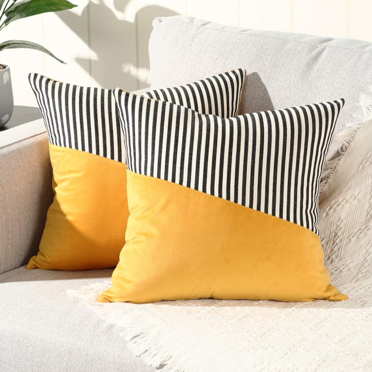 Decorative Pillow Covers Cushion Cases Soft Cotton (22 × 22 Inch / 1 Pair / 2 Pc) - Image 5