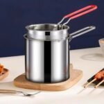 Small Deep Frying Pot With Strainer Basket (2 Pc Set) - Image 3