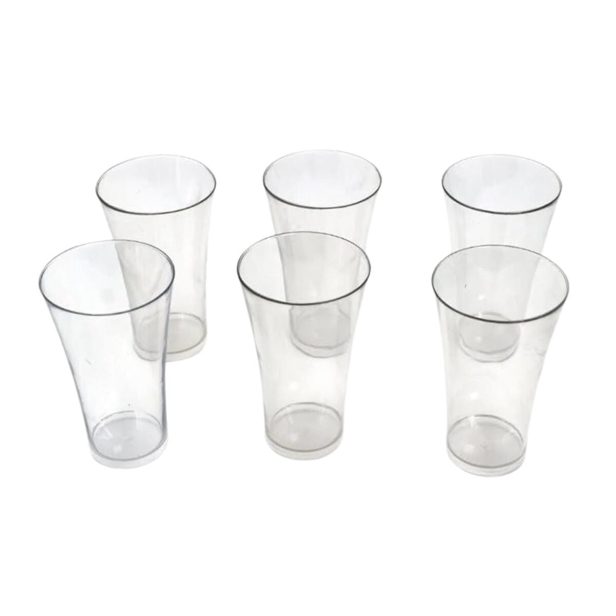 Stylish look Plastic Juicy Glass, Transparent Glasses Set 300ml (6pcs) - Image 4