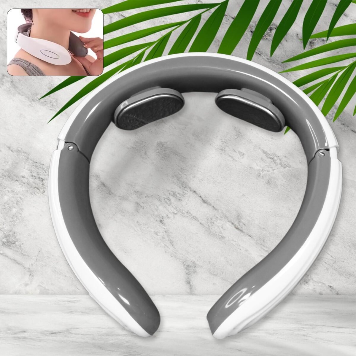 2 Heads Smart Electric Neck and Back Pulse Massager (1 Pc / Mix Design) - Image 1