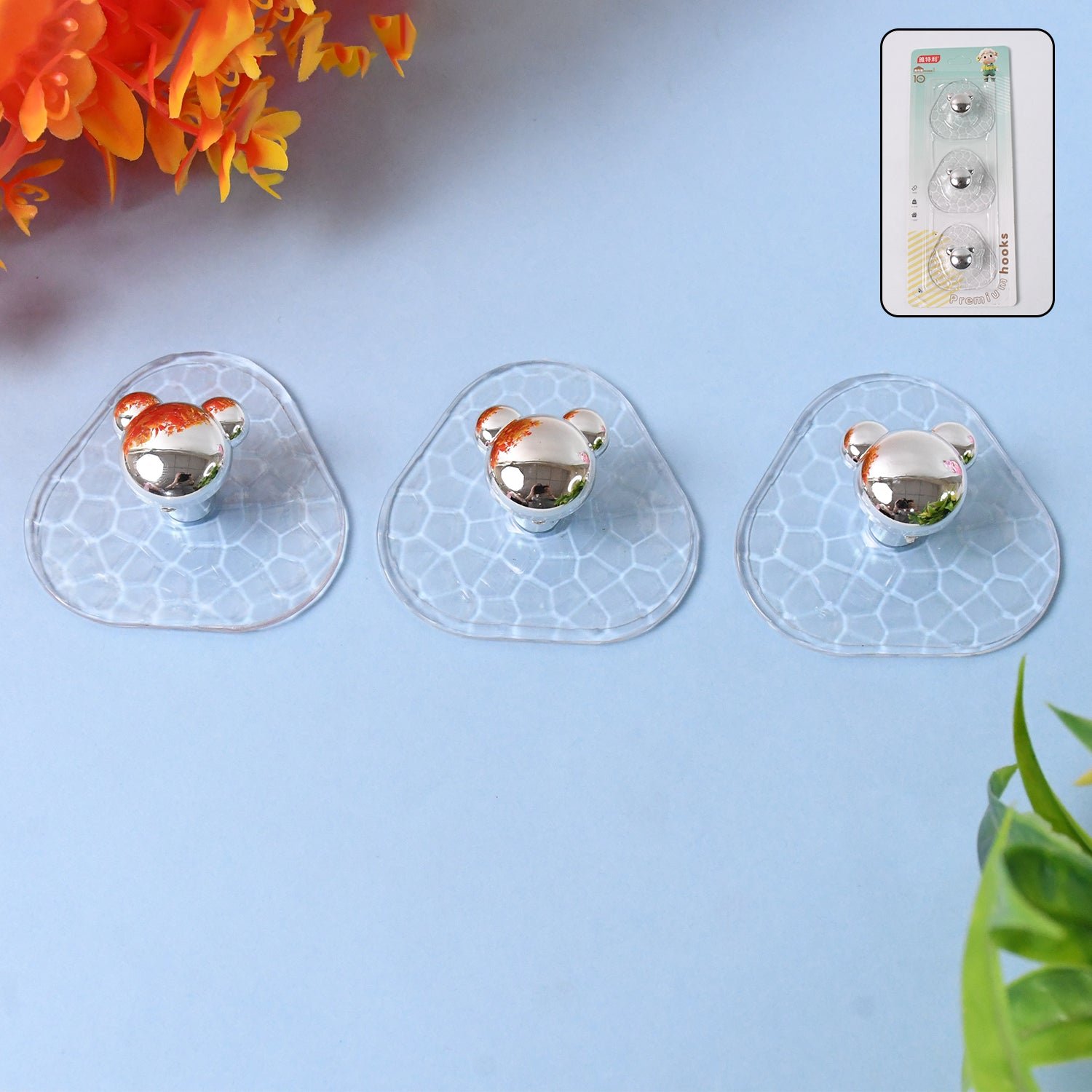 01_f0c4fb98-922d-42d0-a780-7f538036fa5c.jpg All-Plastic Adhesive Wall Hooks - Strong, No Damage, Easy to Install (3 Pc Set) - Image 1