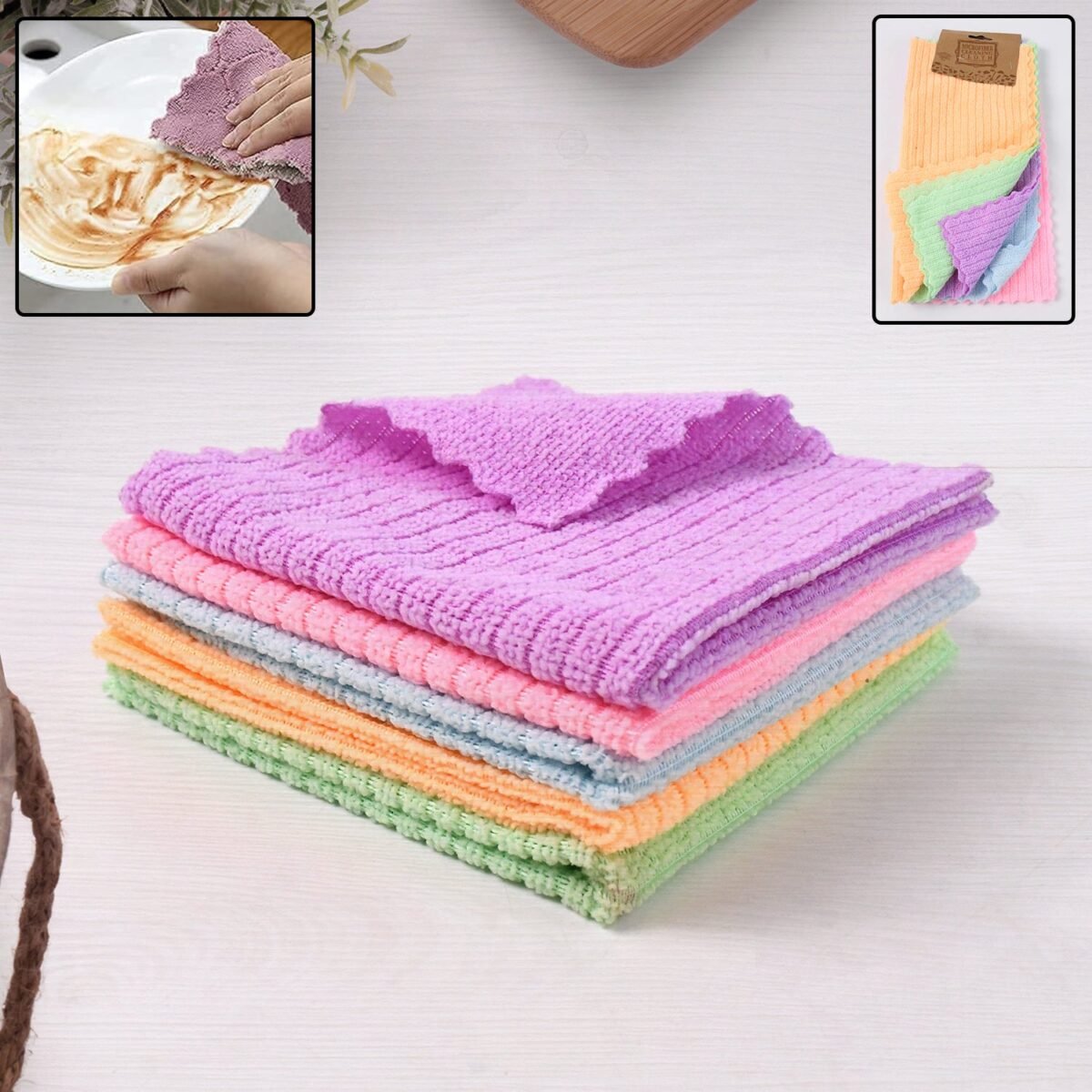 Pack of 5 Microfiber Cleaning Pochha Super Absorbent Microfiber Cleaning Cloth - Image 1