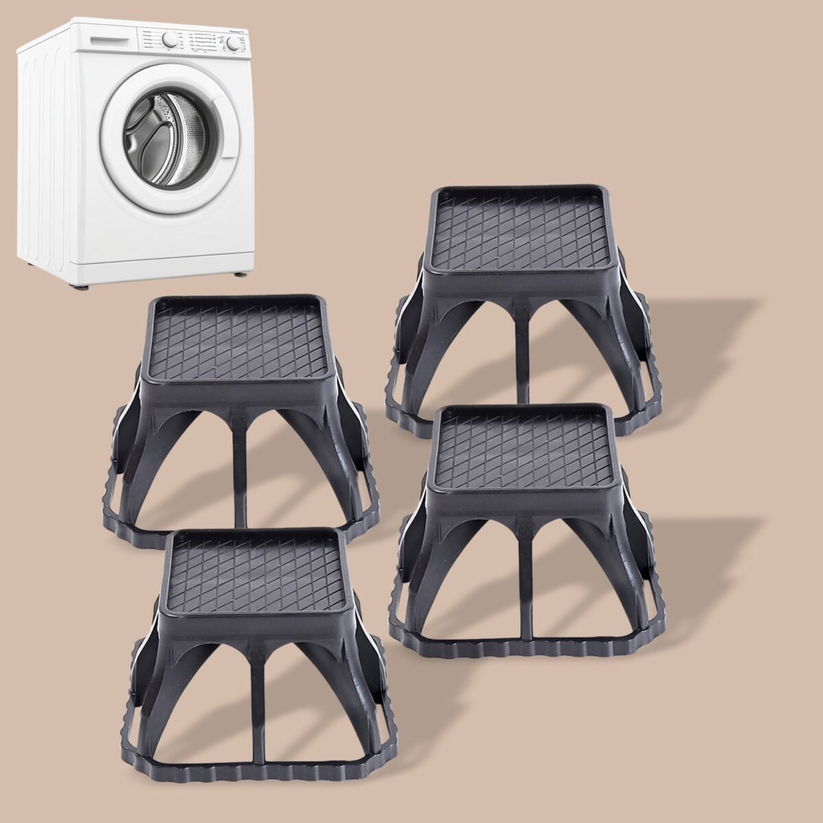 Multi-Purpose Plastic Washing Machine Stand (4 Pcs Set) - Image 1