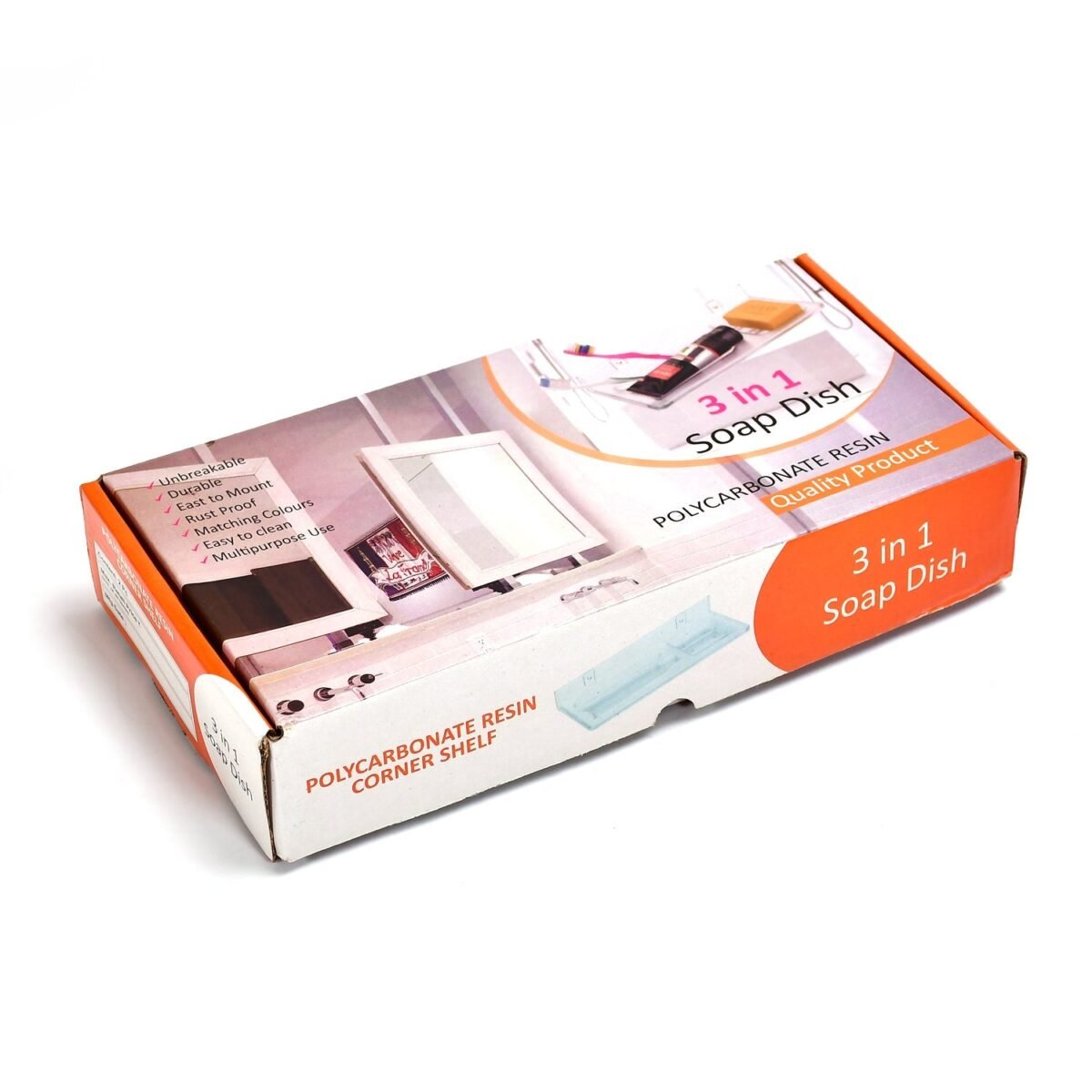 3-in-1 Glass Soap Dish for Bathroom Ware by Pure Source India - Image 4