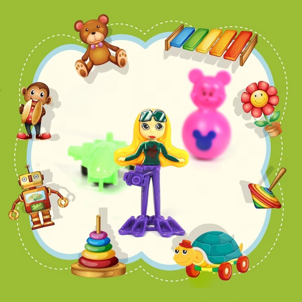 20pc Mix All New Toy With Plastic Commander Container , Mix All Types Playing Toy For Kids - Image 3