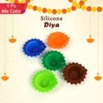 Silicone Diya for Diwali Attractive Design Colourful Diya Combo (Mix Design /1 Pc) - Image 4