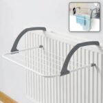Metal Steel Folding Drying Rack for Clothes Balcony Laundry Hanger for Small Clothes Drying Hanger Metal Clothes Drying Stand, Socks and Plant Storage Holder Outdoor / Indoor Clothes-Towel Drying Rack Hanging on The Door Bathroom - Image 3