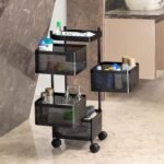 Metal Square High Quality Kitchen Trolley with Wheels (4 Layer / 1 Pc) - Image 3