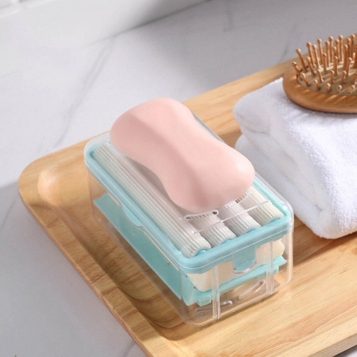 2-in-1 Portable Soap Dish & Dispenser – Multifunctional Soap Holder with Roller & Drain Holes for Bathroom, Kitchen, Home Use (1 Pc) - Image 4