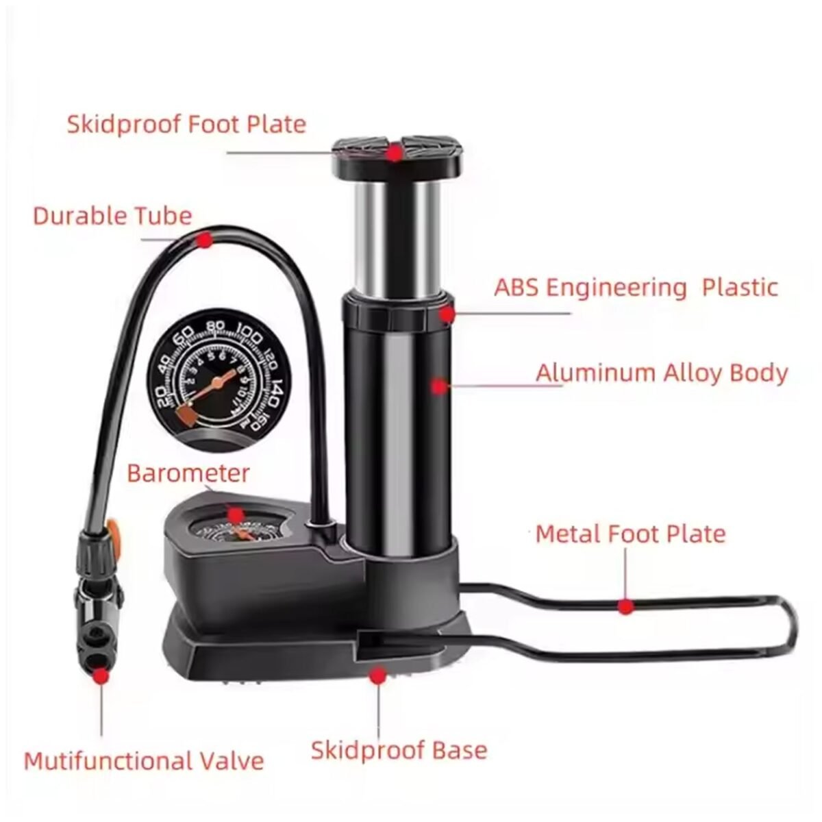 Portable High Pressure Foot Air Pump (1 Pc) - Image 3