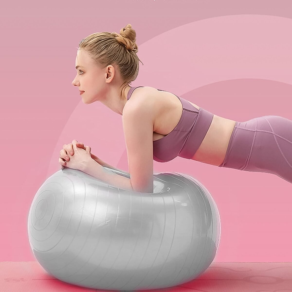 Heavy Duty Gym Ball Non-Slip Stability Ball with Foot Pump for Total Body Fitness - Image 6