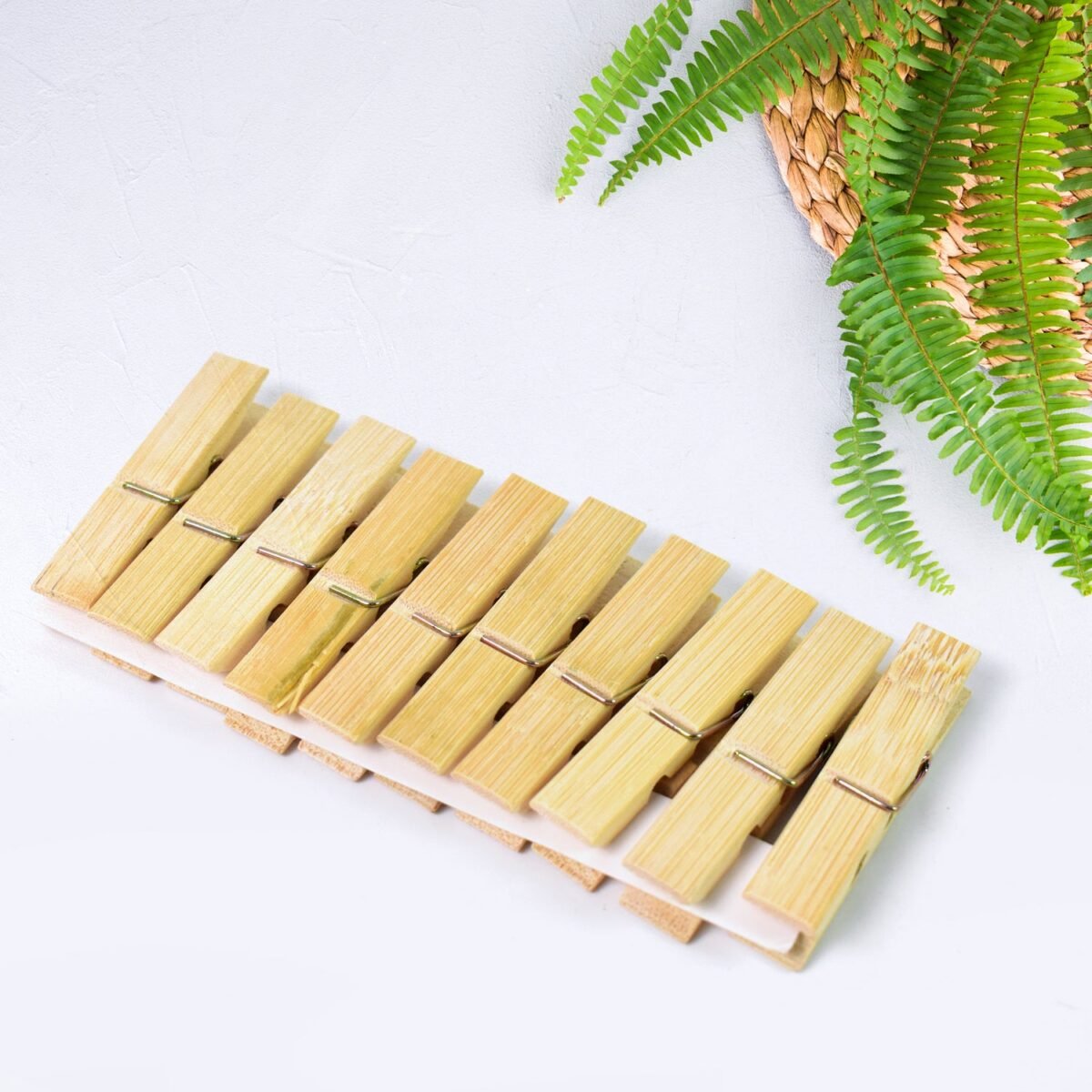 Heavy Duty Bamboo Wooden Cloth Clips / Pegs (10 Pcs Set) - Image 1