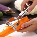 Stainless Steel 2-in-1 Potato Peeler - Multifunctional Julienne Cutter for Vegetables & Fruits - Image 3