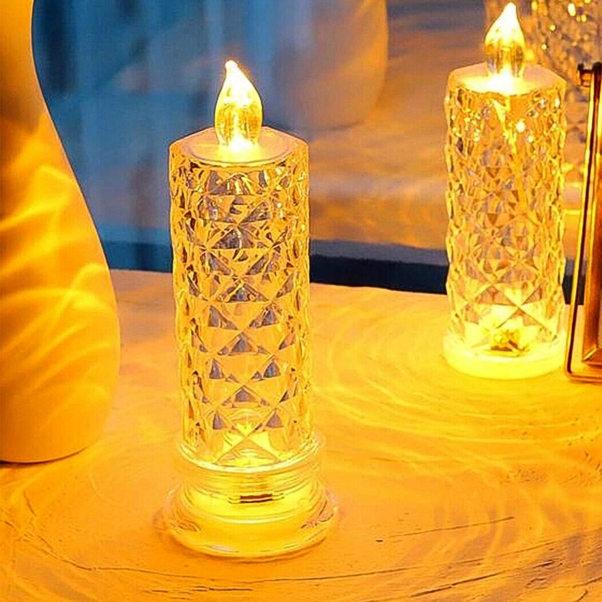 Rose Candles for Home Decoration, Crystal Candle Lights - Image 4