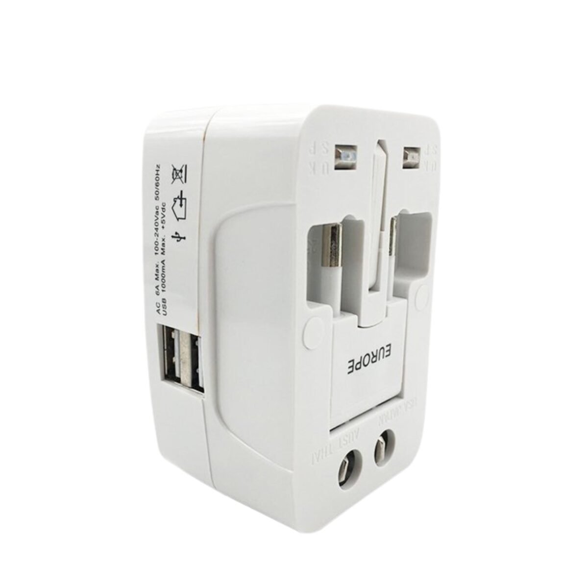 All-in-One Universal Worldwide Travelling AC Adaptor Plug (AU / UK / US / EU) International Power Charger Electric USB Power Plug Socket Adapter Converter (1 Pc) - Image 1