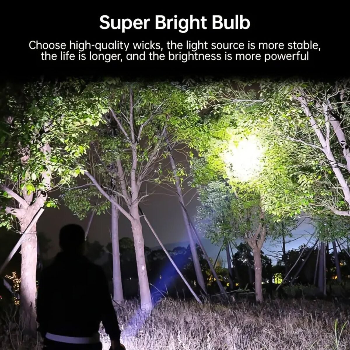 Portable Flashlight / Torch  COB 7LED Hand Light USB Rechargeable Light with Side Light (1 Pc) - Image 4