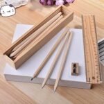 Colorful Wooden Pencil Set with Pencil box, Ruler, Sharpener For for Kids, Artist, Architect (12 Pcs Set) - Image 8