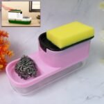 2 in 1 Plastic Dish Soap Liquid Dispenser Sponge Holder (1 Set)