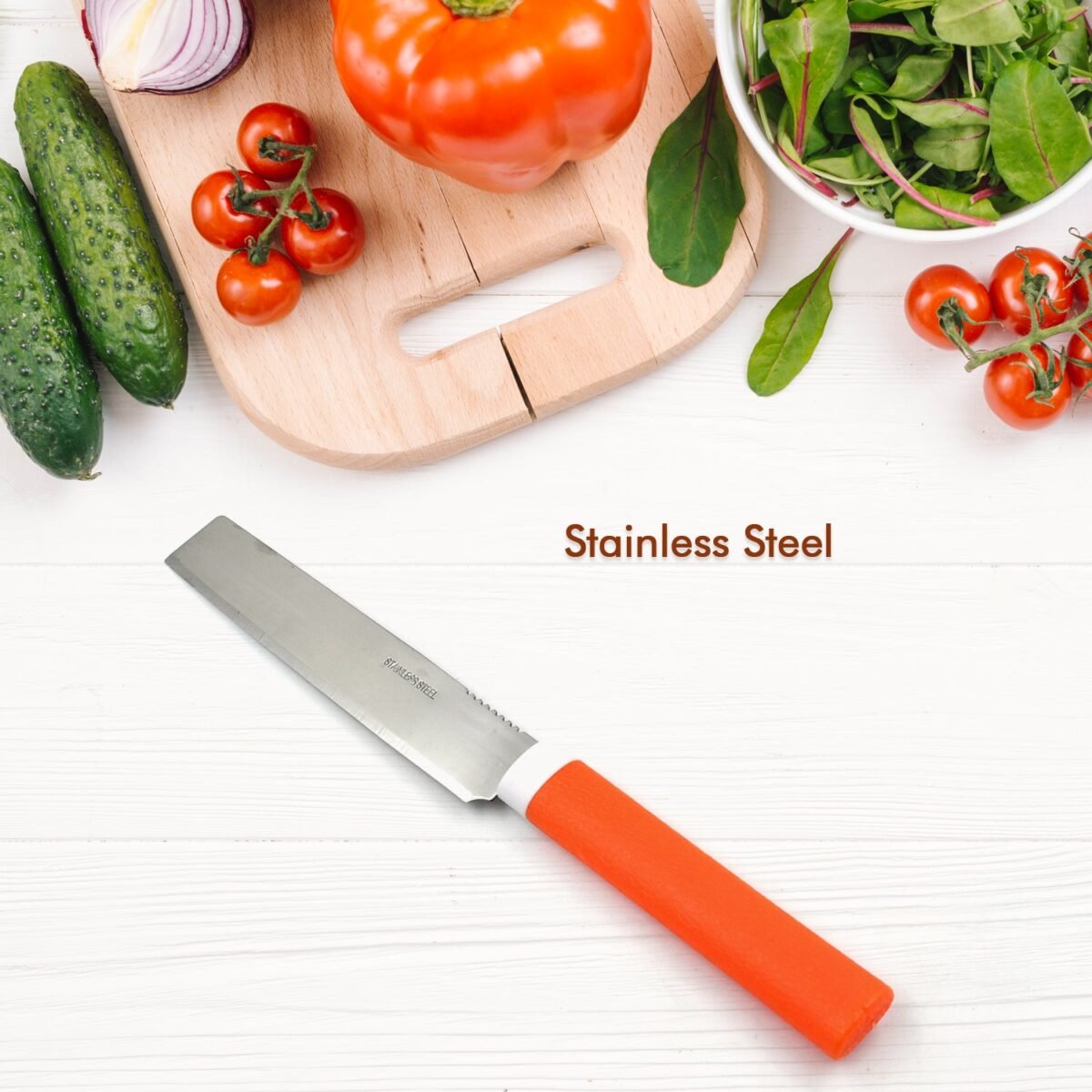 Stainless Steel Knife For Kitchen Use, Knife Set, Knife & Non-Slip Handle With Blade Cover Knife - Image 2