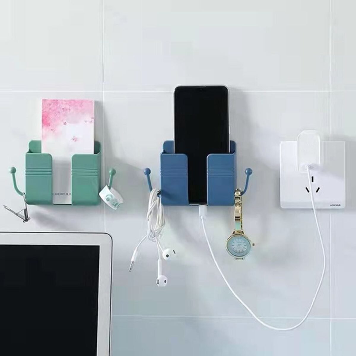 1 Pc Wallmount Mobile Stand With Hook Design used in all kinds of places including household and many more as a hanging support for and stuffs purposes. - Image 12