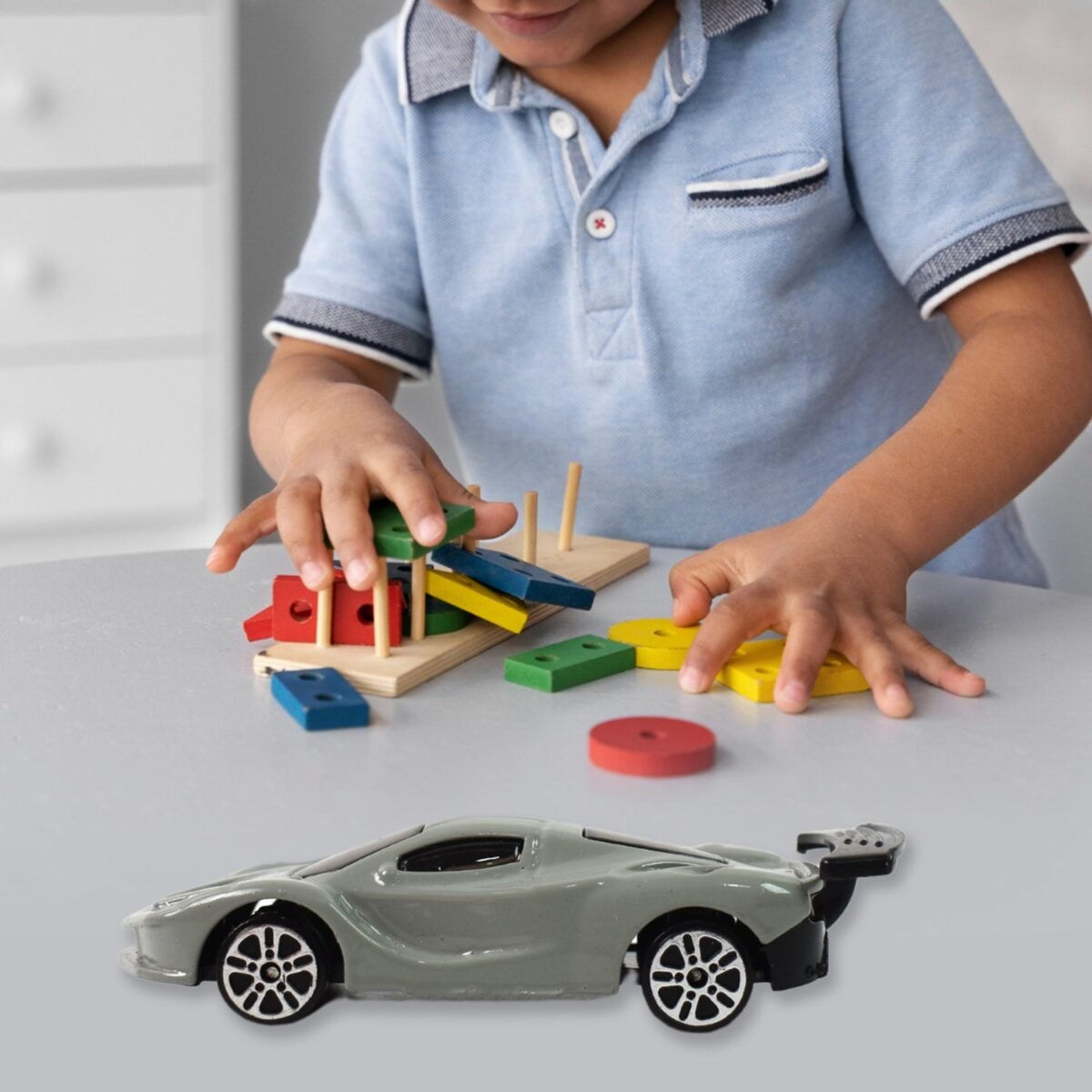 Metal Mini Car Toy, Free Wheel Toy Vehicle (Multicolor / 1 Pc) - Image 3