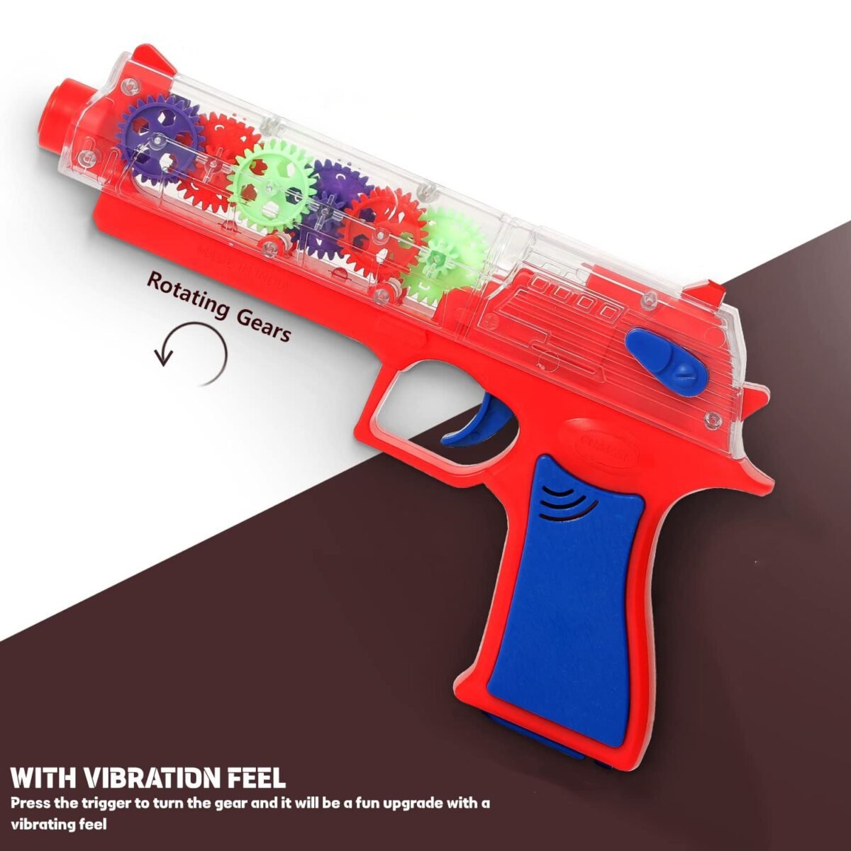 Plastic Gear Simulation Laser Toy Gun – 3D Lights, Music & Rotating Gear (1 Pc, 3+ Years) - Image 4