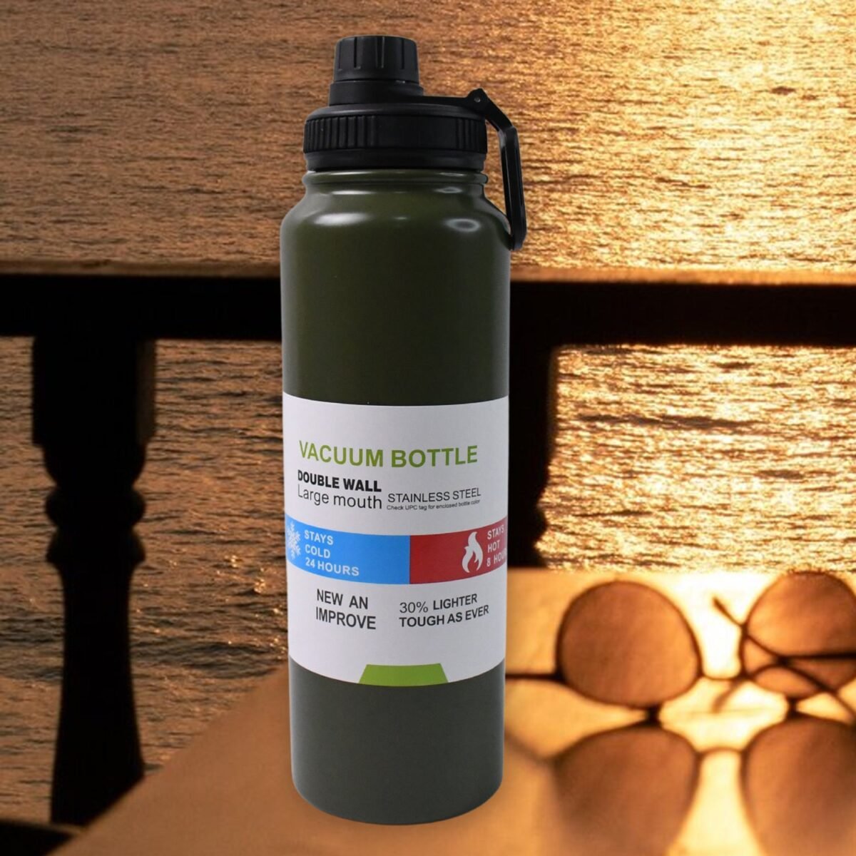 Stainless Steel Double Wall Vacuum-Insulated Drink Water Bottle (1000 ML / Mix Color) - Image 1