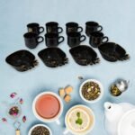 Pine Junction Ceramic Tea / cups / Mug Set With Pineapple Shape Serving Bowl  (12 Pcs set) - Image 6