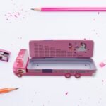 Double Decker Magic Truck Compass Multi Level Metal Truck Compass Pencil Case with Movable Wheels & Sharpener (Mix Design) - Image 3