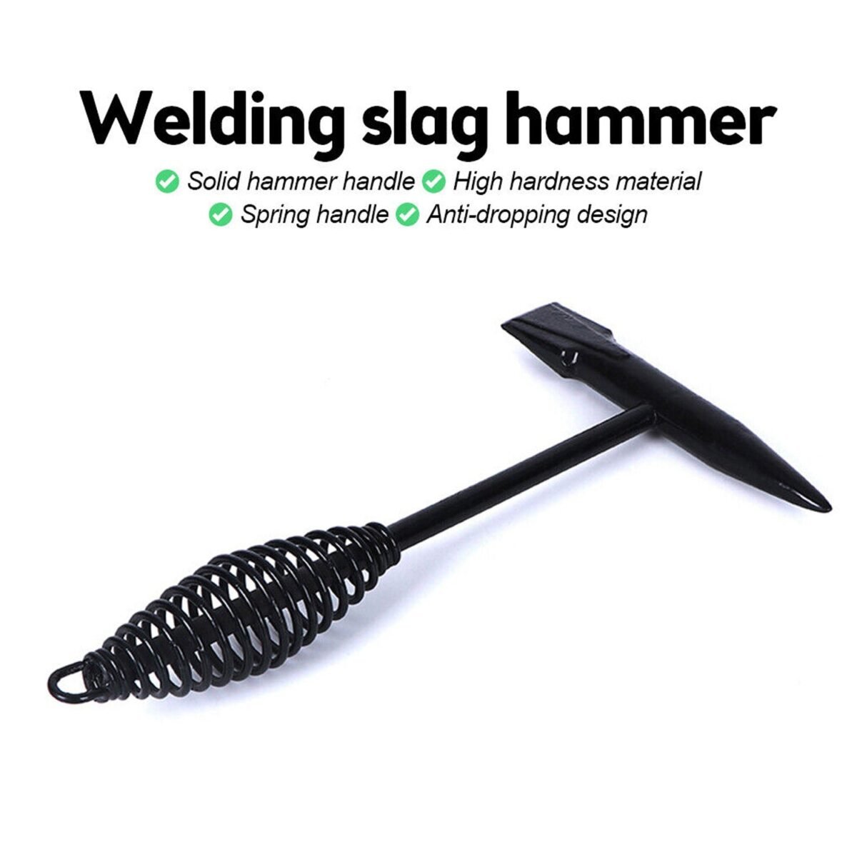 Welding Slag Removal Hammer with Coil Spring Handle | Heavy Duty Chipping Tool for Slag & Spatter Cleaning (1 Pc) - Image 3