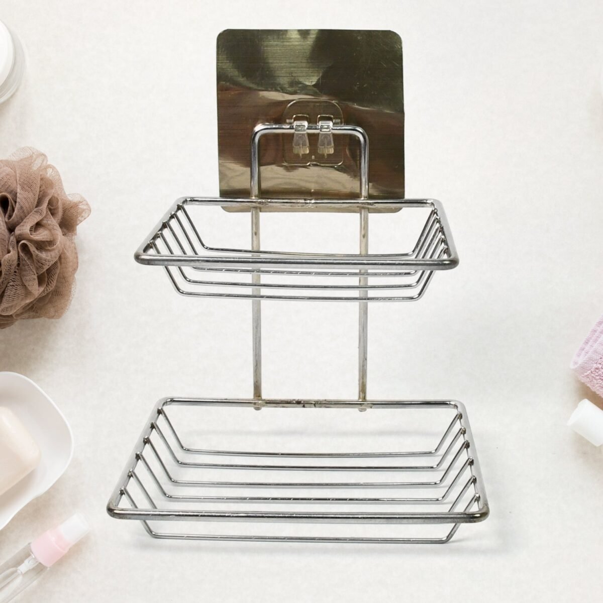 Kitchen Bathroom Soaps Storage Rack with 2 Hook for Home - Image 1