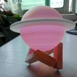 3D Saturn Lamp Home Decoration Bedside Night Light With Base (1 pc / Multicolor) - Image 6