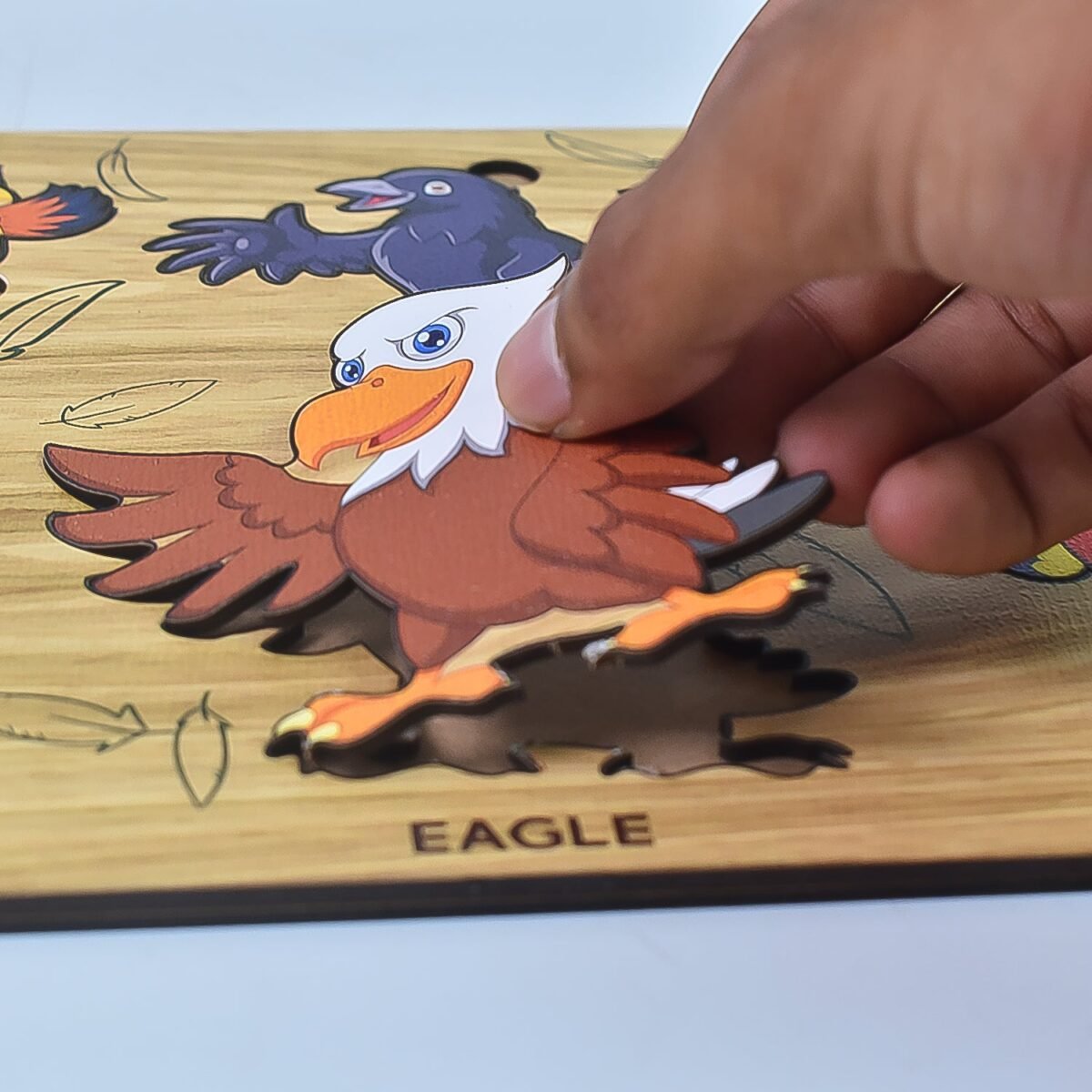 Wooden Bird Puzzle Learning Educational Board (1 Set / 28×20 Cm) - Image 3
