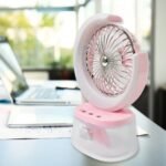 Desktop Fan - Camping Fan with LED Light, Portable Humidifying Fan (1 Pc / Plug & Play Fan) - Image 3