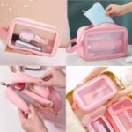 Cosmetic Pouch, Make up Bag for Home & Travel, Toiletry Bag for Cosmetics, Brushes, Accessories Set of 3 Small, Medium & Big - Wash Bag - Image 4