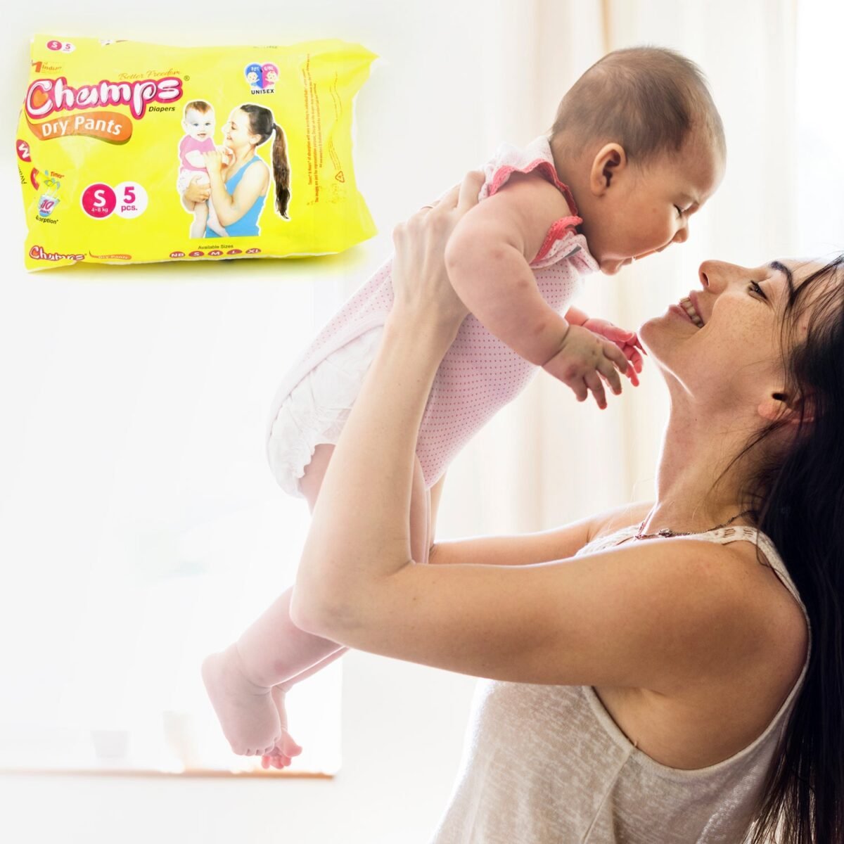 Travel-Friendly Diapers: Champs Small Diaper Pants (5 Pack) - Leakproof - Image 1