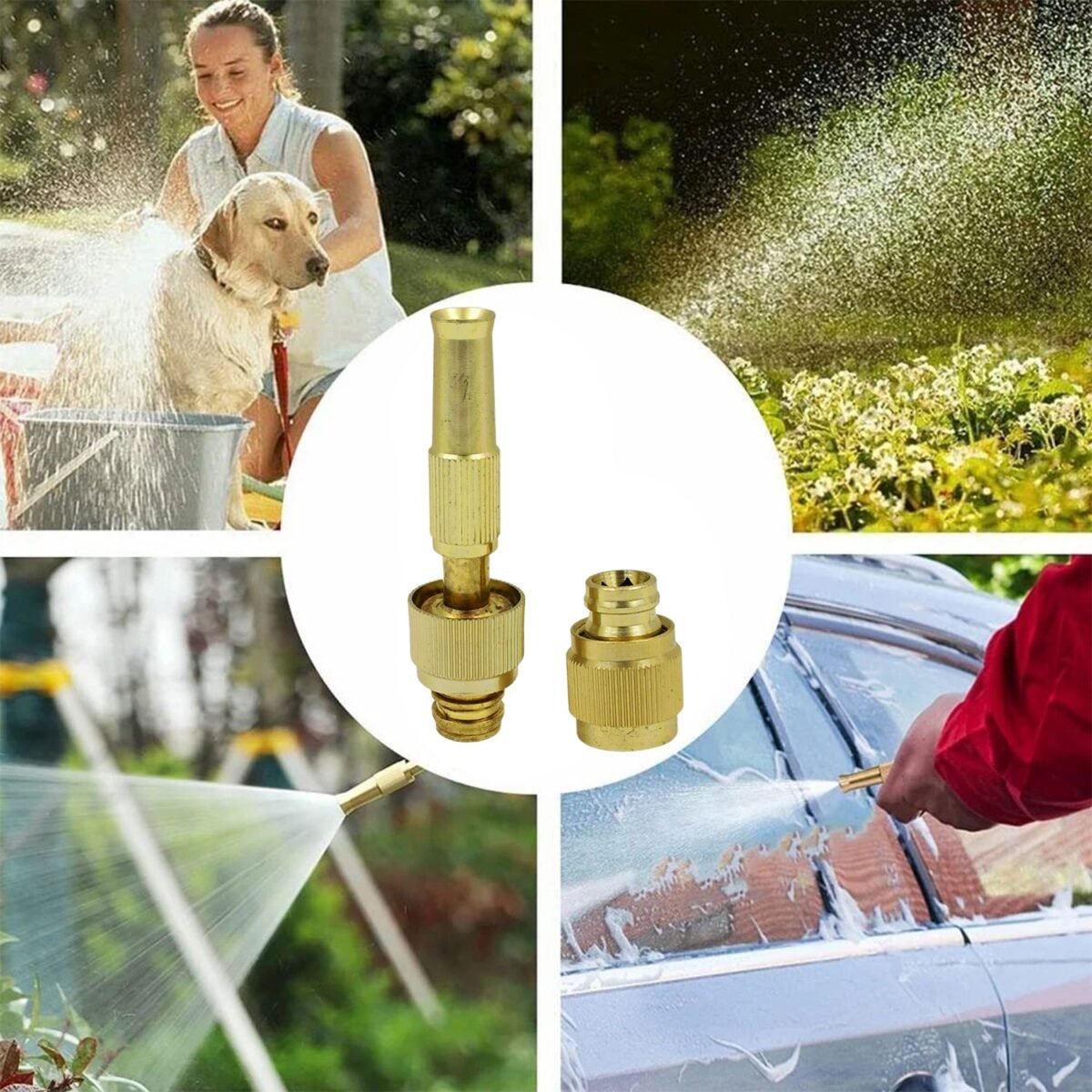 water spray nozzle for water pipe booster nozzle for car wash nozzle with high pressure water adjustable brass nozzle water spray gun for gardening watering tools - Image 6