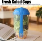 Fruit and Vegetable Salad Cups Easy Clean Salad Mixing Cup for Business People for Business Travel (1Pc) - Image 5