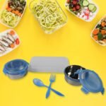 Sumo Lunch Box, with Lunch Bag, Plastic Lunch Box & Plastic Spoon, Fork (2 Pc Set / With Lunch Box) - Image 3