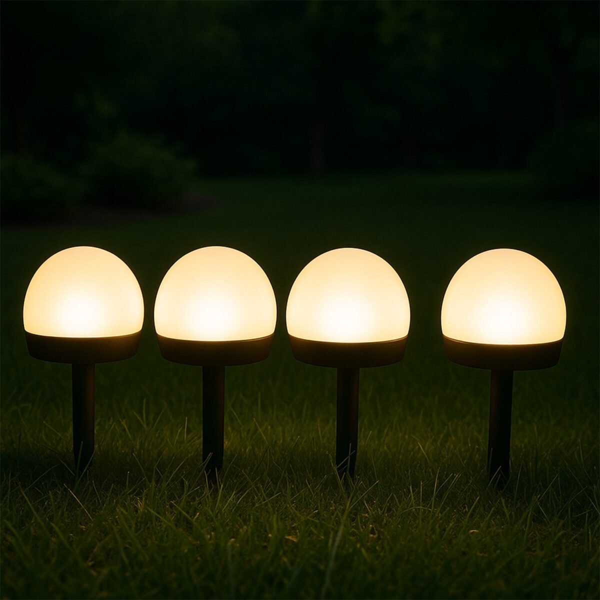 Dome Solar Garden Light Set (4 Pc) - Image 1