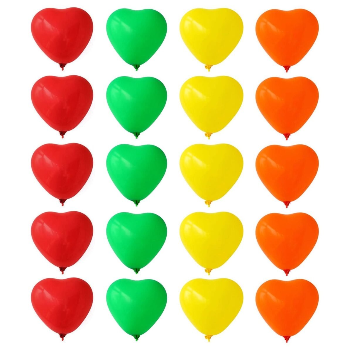 Heart shaped balloons Kinds of Rainbow Party Latex Balloons for Birthday / Anniversary / Valentine's / Wedding / Engagement Party Decoration Multicolor (20 Pcs Set) - Image 1